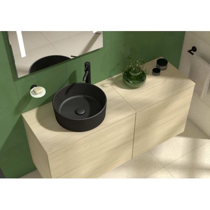 JIKA H8184207161121 - Umywalka nablatowa CUBITO śr. 40 cm ceramika/matowy czarny