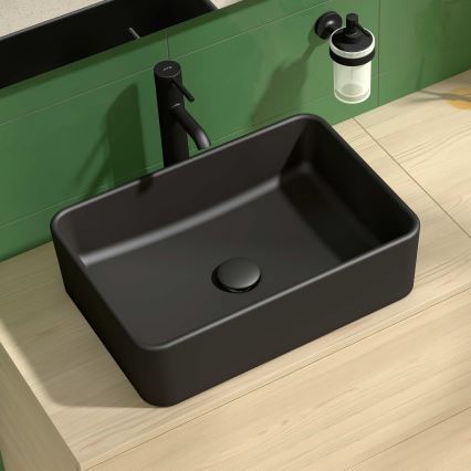 JIKA H8184237161121 - Umywalka nablatowa CUBITO 50x35 cm ceramika/matowa czerń
