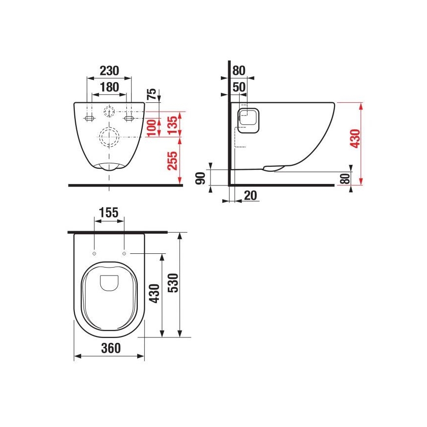 JIKA H8207160000001 - Podwieszana miska WC MIO, ceramika/biała