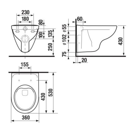 JIKA H8213840000001 - Miska WC wisząca LYRA, ceramika/biała