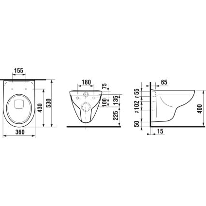JIKA H8233800000001 - Toaleta wisząca LYRA ceramika/biały