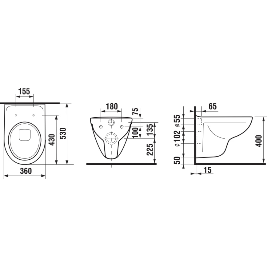 JIKA H8233800000001 - Toaleta wisząca LYRA ceramika/biały