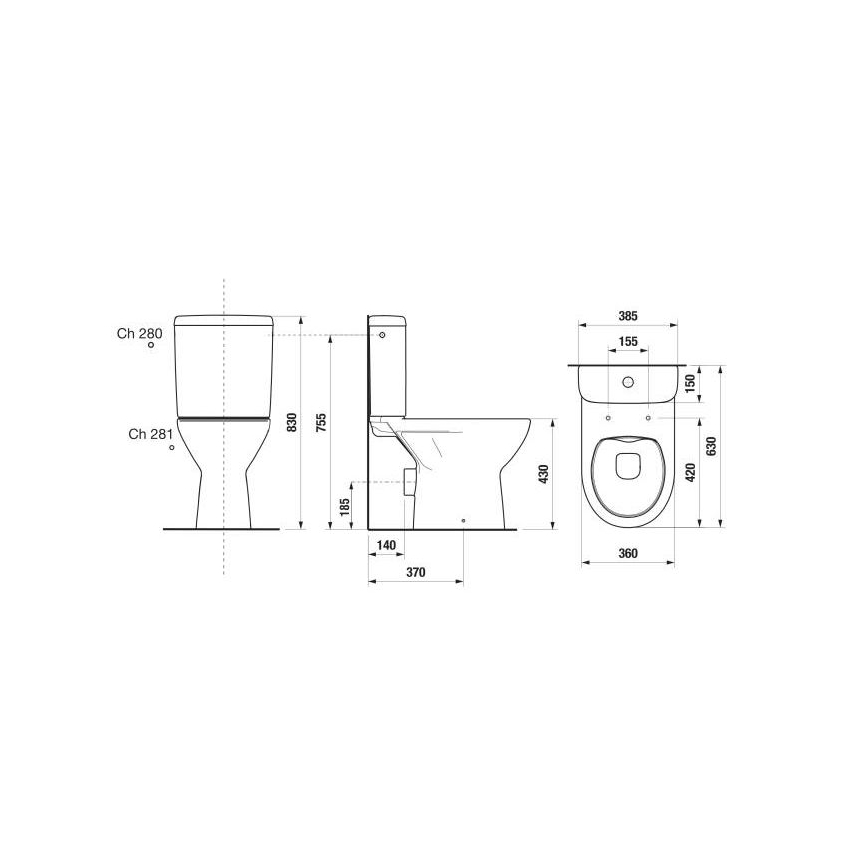 JIKA H8273860002801 - Kompakt WC LYRA ceramika/biała