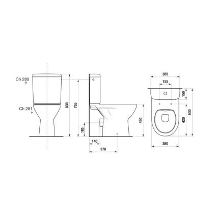 JIKA H8273860002801 - kompakt WC LYRA ceramika/biały