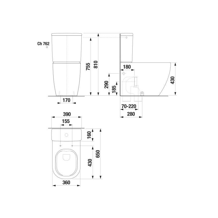 JIKA H8297120007621 - Spłuczka MIO ceramika/biała