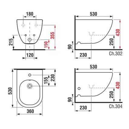 JIKA H8317120003021 - Bidet podwieszany MIO ceramika/biały