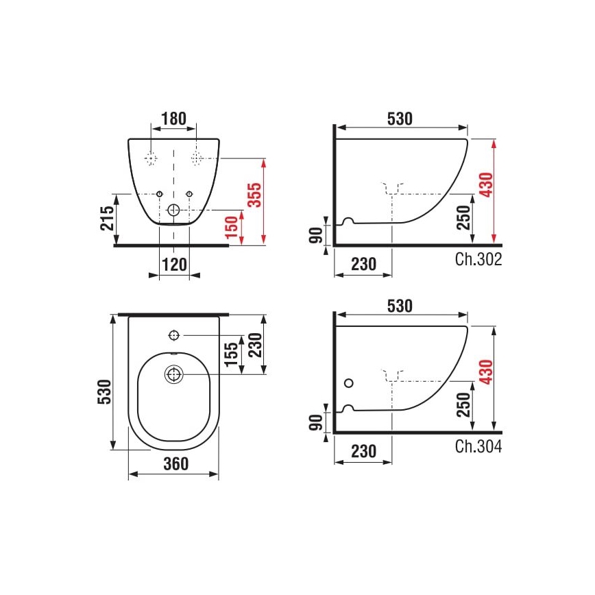 JIKA H8317120003021 - Bidet podwieszany MIO ceramika/biały