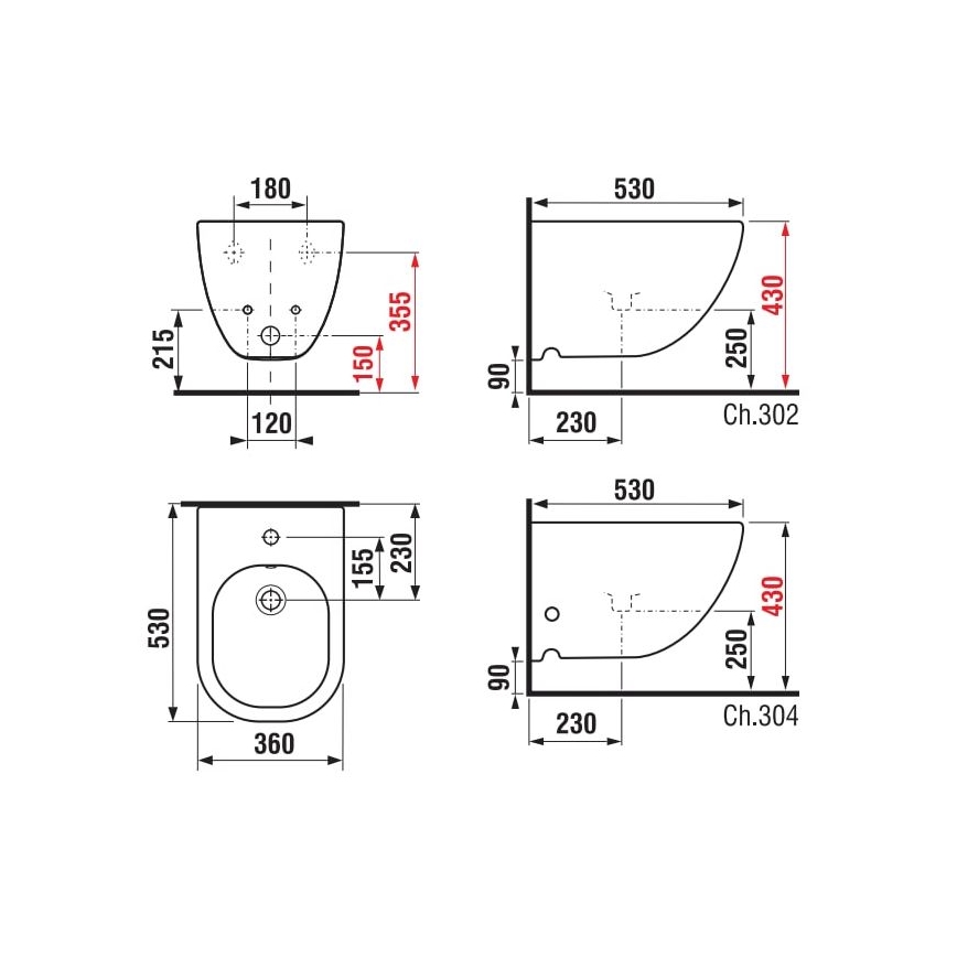 JIKA H8317121003021 - Bidet podwieszany MIO ceramika/perłowy biały