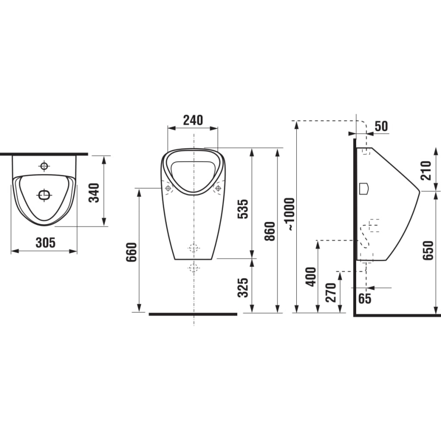 JIKA H8430610000001 - Pisuar GOLEM, dopływ wewnętrzny, odpływ tylny, ceramika/biały