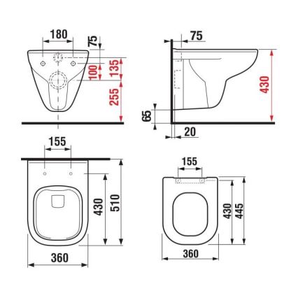 JIKA H8666140000001 - Wisząca miska WC DEEP ceramika/biała + deska sedesowa SoftClose DEEP duroplast/biała