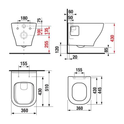 JIKA H8666160000001 - Miska WC podwieszana DEEP, ceramika/biała + deska sedesowa SoftClose DEEP, duroplast/biała