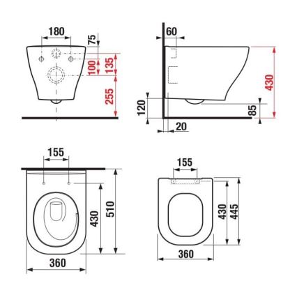 JIKA H8666180000001 - WC wiszące DEEP, ceramika/biała + deska sedesowa SoftClose DEEP, duroplast/biała