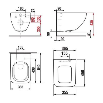 JIKA H8669540000001 - Wisząca miska WC PURE, ceramika/biała + deska sedesowa SoftClose PURE, duroplast/biała