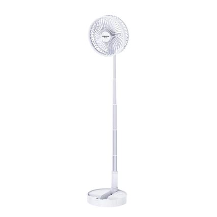 JOHNSON - Ładowalny wentylator biurkowy GIRAFFA 5 W / 3,7 V 1200 mAh śr. 20 cm biały