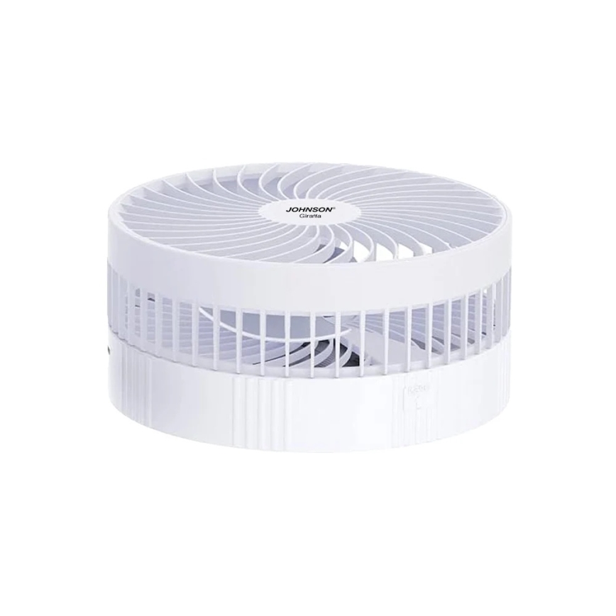 JOHNSON - Ładowalny wentylator biurkowy GIRAFFA 5 W / 3,7 V 1200 mAh śr. 20 cm biały