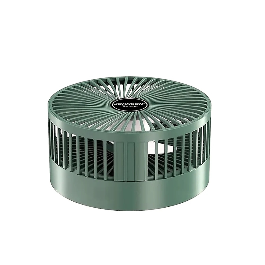 JOHNSON - Ładowalny wentylator stołowy TORTUGA 5W/3,7V 1200 mAh śr. 16,5 cm zielony
