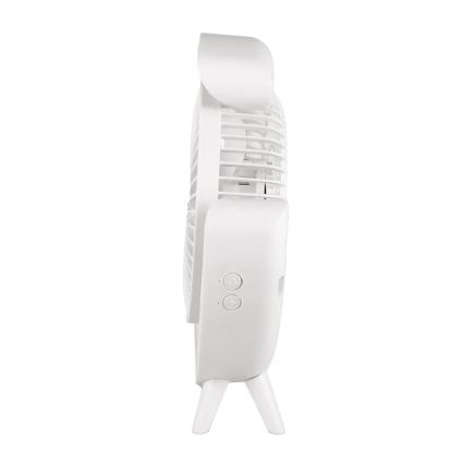 JOHNSON - LED RGB Ładowalny wentylator biurkowy MULTICOLOR LED/5W/3,7V 1200 mAh śr. 14 cm biały