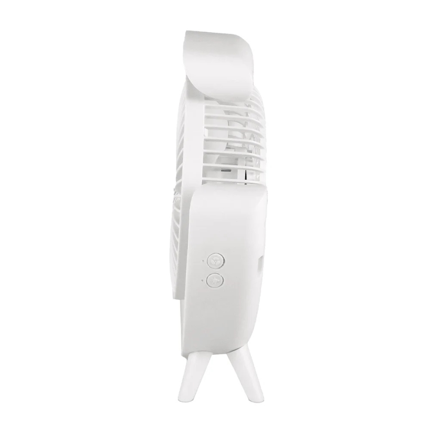 JOHNSON - LED RGB Ładowalny wentylator biurkowy MULTICOLOR LED/5W/3,7V 1200 mAh śr. 14 cm biały