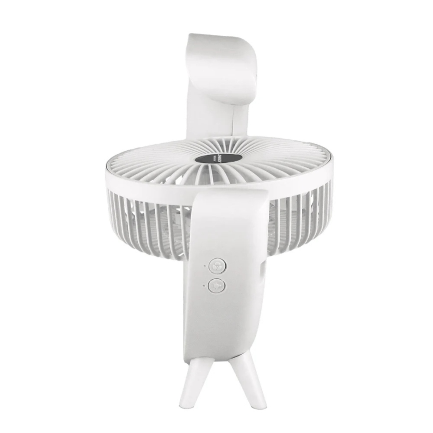 JOHNSON - LED RGB Ładowalny wentylator biurkowy MULTICOLOR LED/5W/3,7V 1200 mAh śr. 14 cm biały