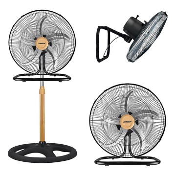 JOHNSON - Wentylator stojący 3 w 1 WOOD 80W/230V śr. 50 cm czarny/beżowy