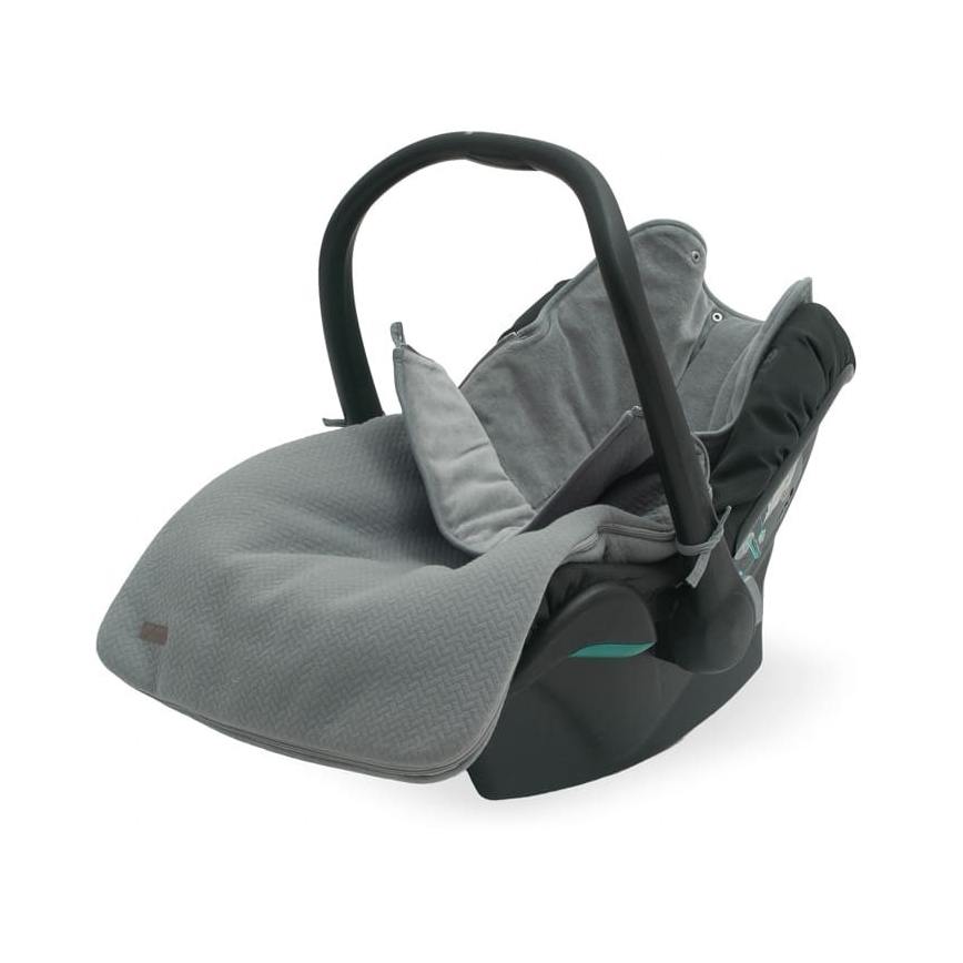 Jollein - Polarowa torba na fotelik samochodowy BRICK VELVET 42x82 cm Velvet Storm Grey