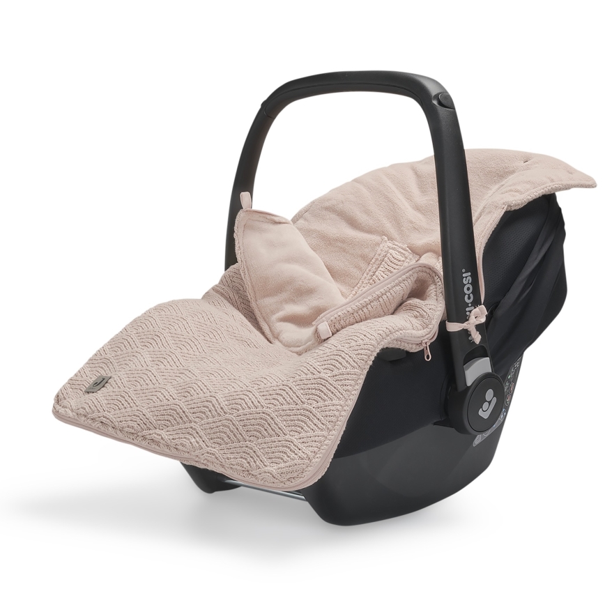 Jollein - Polarowa torba na fotelik samochodowy RIVER KNIT 42x82 cm Pale Pink