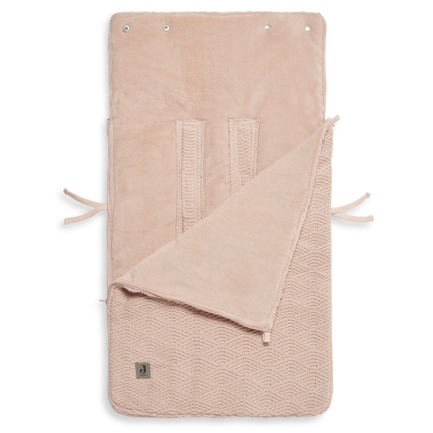 Jollein - Polarowa torba na fotelik samochodowy RIVER KNIT 42x82 cm Pale Pink