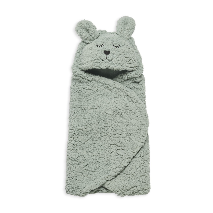 Jollein - Polarowy kocyk do przewijania Króliczek 100x105 cm Ash Green