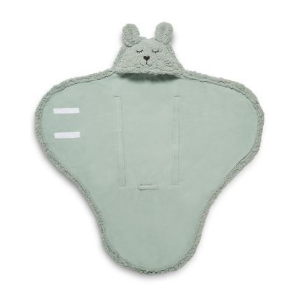 Jollein - Polarowy kocyk do przewijania Króliczek 100x105 cm Ash Green