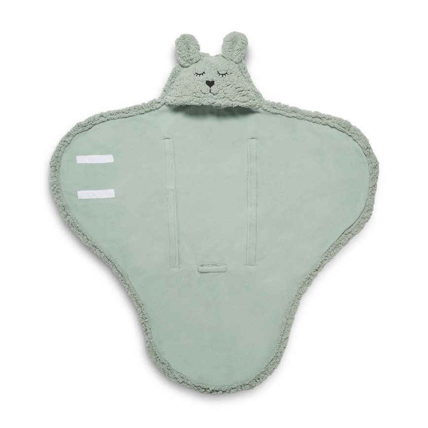 Jollein - Polarowy kocyk do przewijania Króliczek 100x105 cm Ash Green