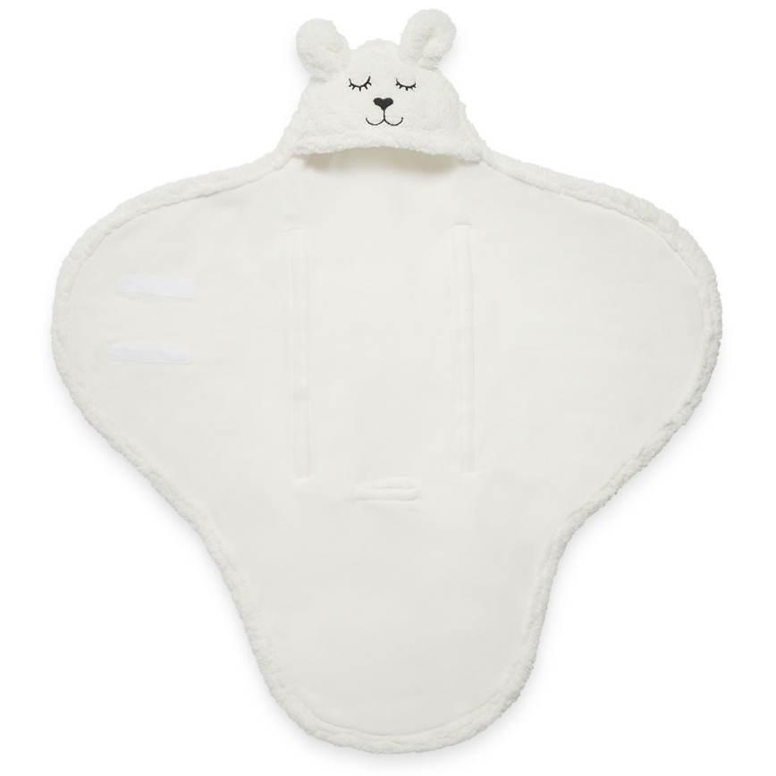 Jollein - Polarowy kocyk do przewijania Króliczek 100x105 cm Off White