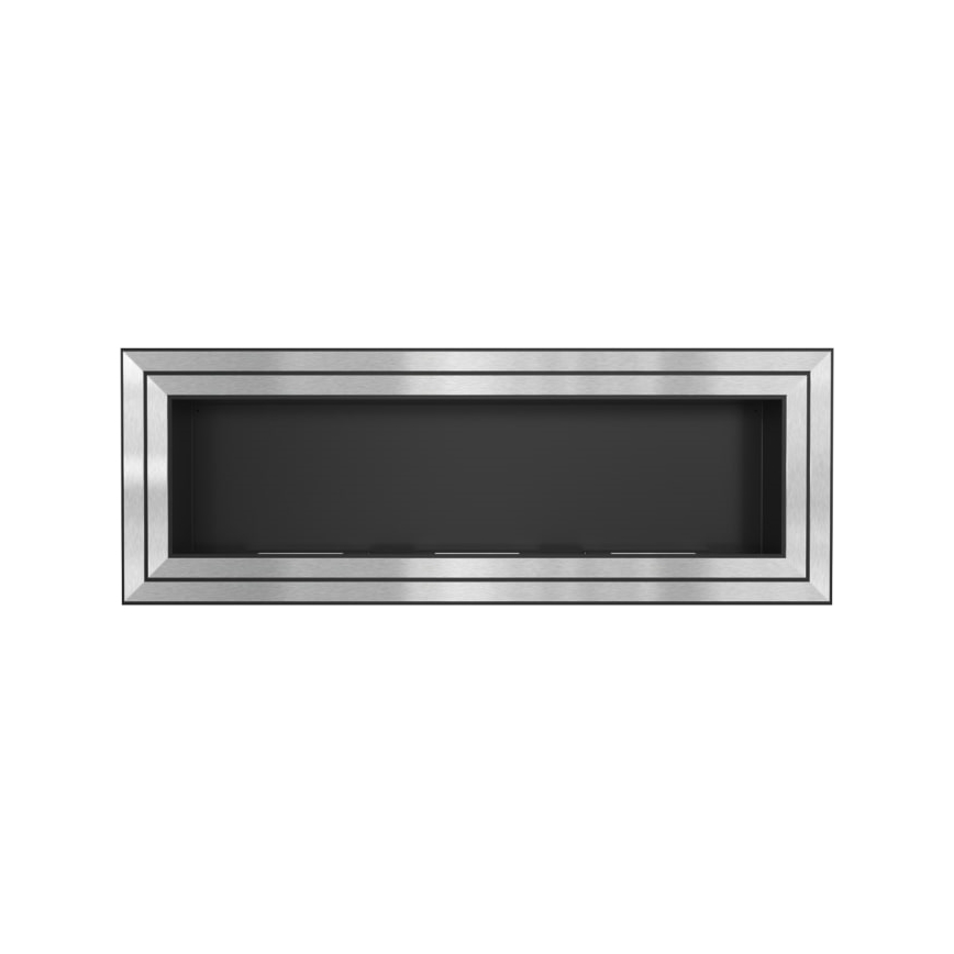 Kratki - Wbudowany kominek BIO 65x180 cm 3x2,5kW błyszczący chrom