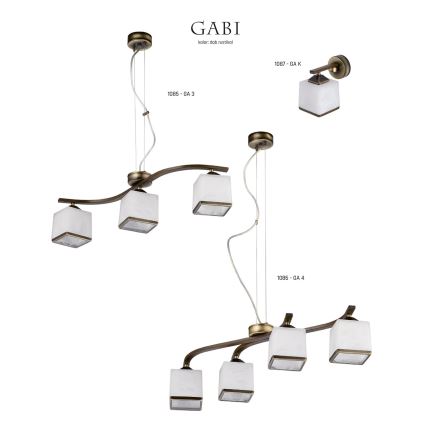 Jupiter 1085 - GA3 - Żyrandol GABI 3xE27/40W/230V