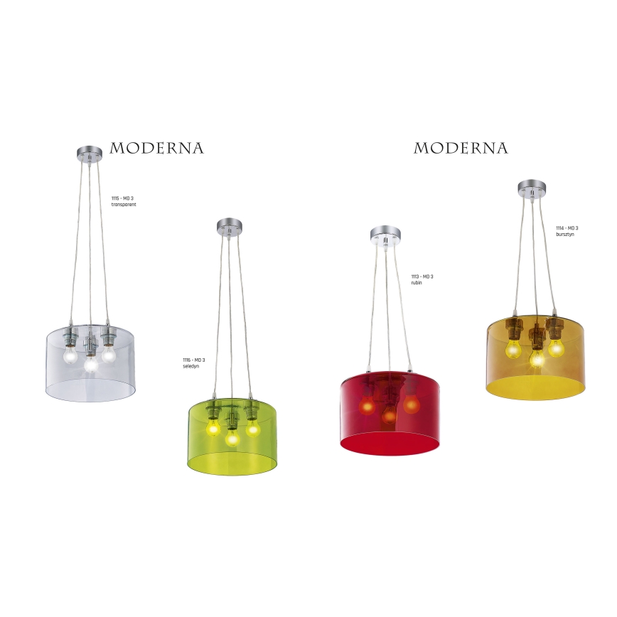 Jupiter 1113 - MD 3 - Lampa wisząca MODERNA 3xE27/80W/230V