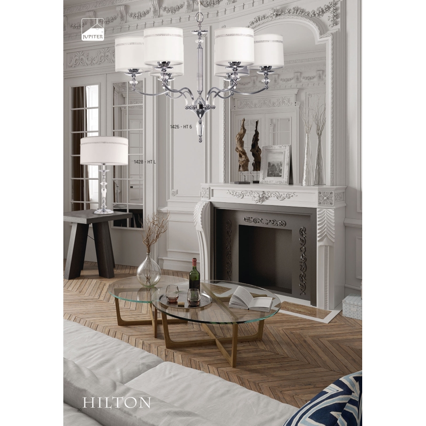 Jupiter 1426- Żyrandol na łańcuchu HILTON 6xE27/60W/230V