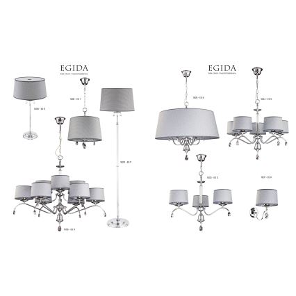 Jupiter 1609 - EG P CH - Kryształowa lampa stojąca EGIDA 3xE27/60W/230V