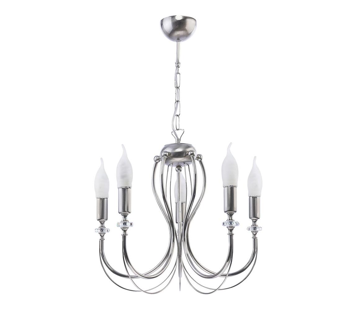 Jupiter 1688 - Żyrandol na łańcuchu MELANI 5xE14/40W/230V srebrna
