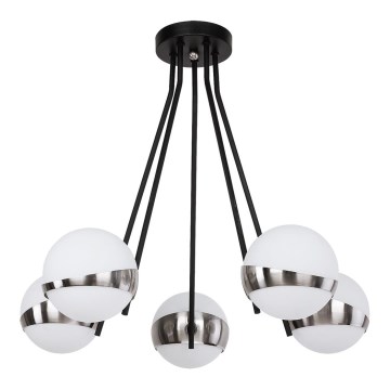 Jupiter 1715 - Żyrandol na drążku ELFA 5xE14/40W/230V chrom błyszczący
