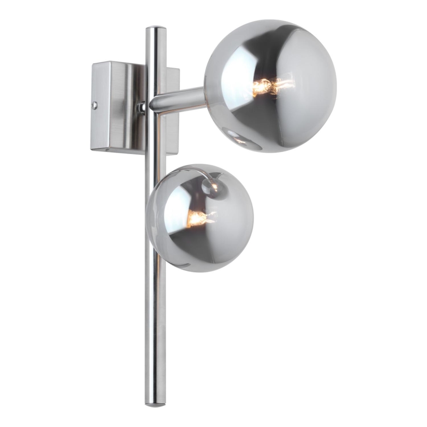 Jupiter 1903 - Kinkiet NEPTUN 2xG9/14W/230V matowy chrom/przydymiony szary