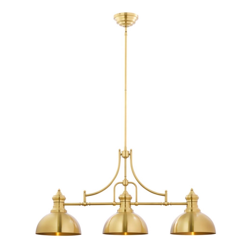 Jupiter 1915 - Lampa sufitowa na pręcie PLATINO 3xE27/60W/230V mosiądz
