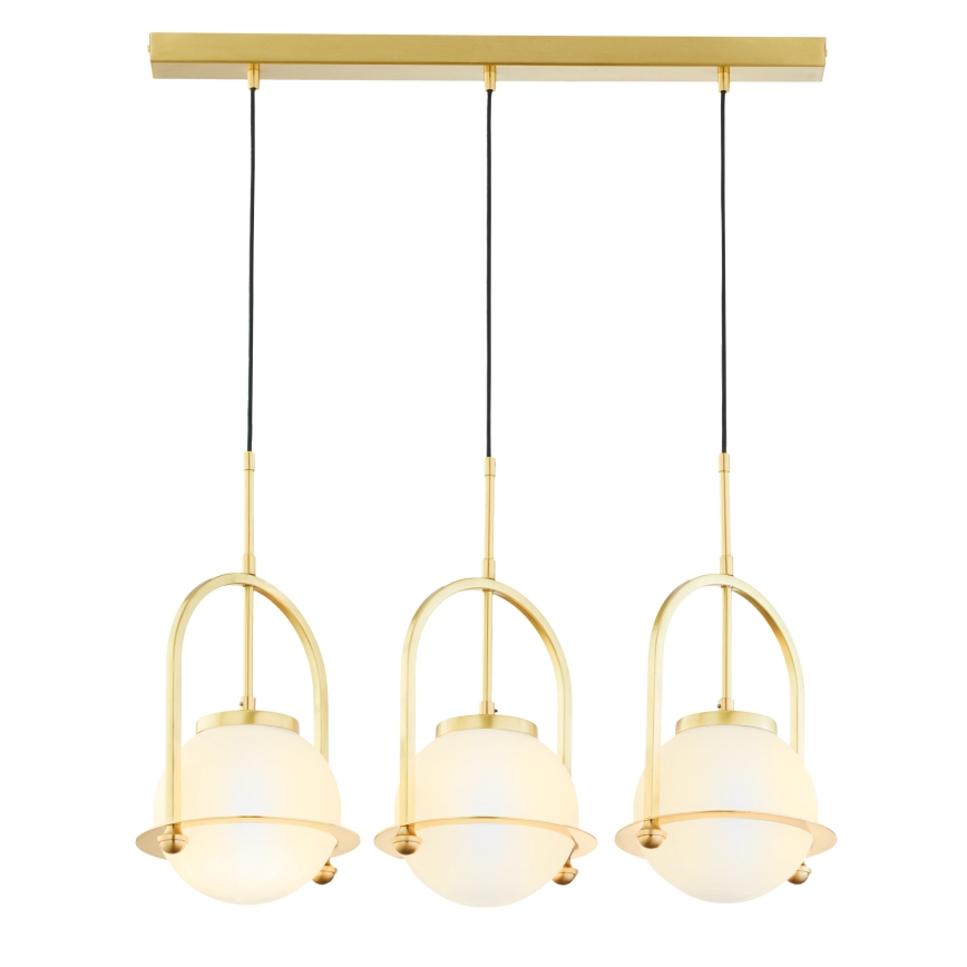 Jupiter 1917 - Lampa wisząca na lince ROSSO 3xE27/15W/230V złota