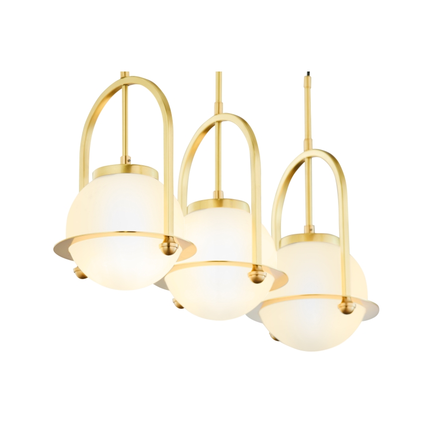 Jupiter 1917 - Lampa wisząca na lince ROSSO 3xE27/15W/230V złota