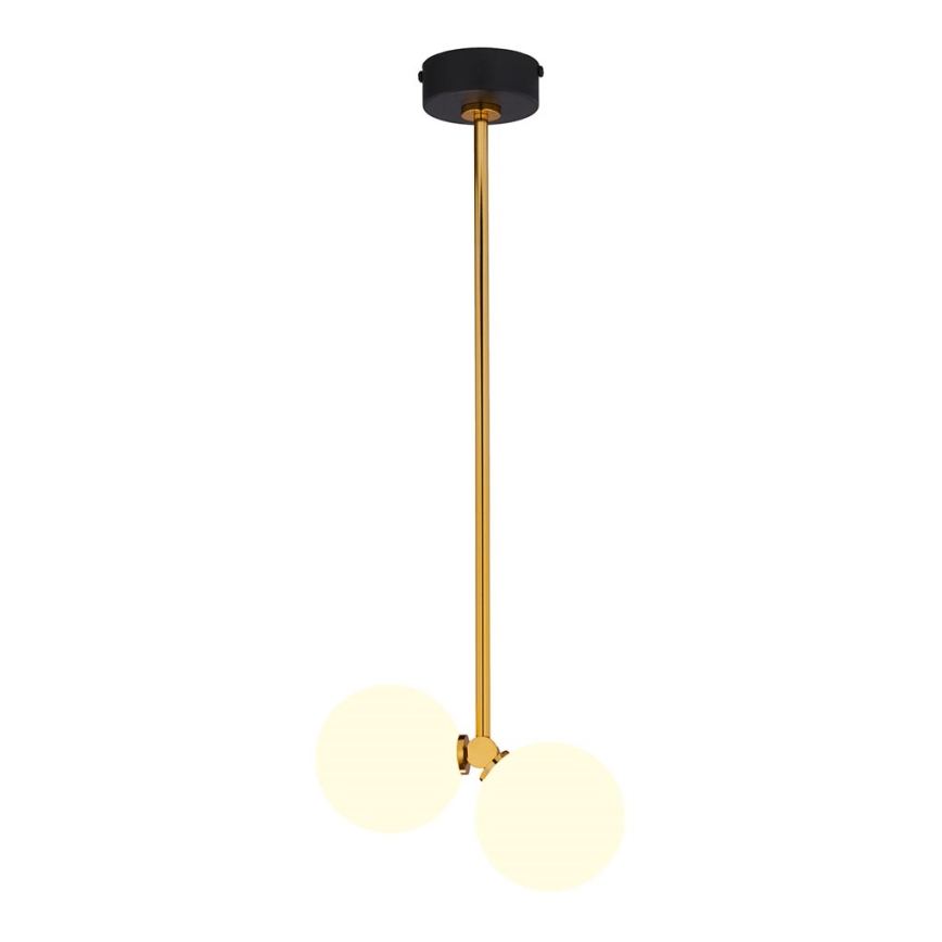 Jupiter 1919 - Żyrandol na drążku LUNA 2xG9/40W/230V mosiądz/czarny