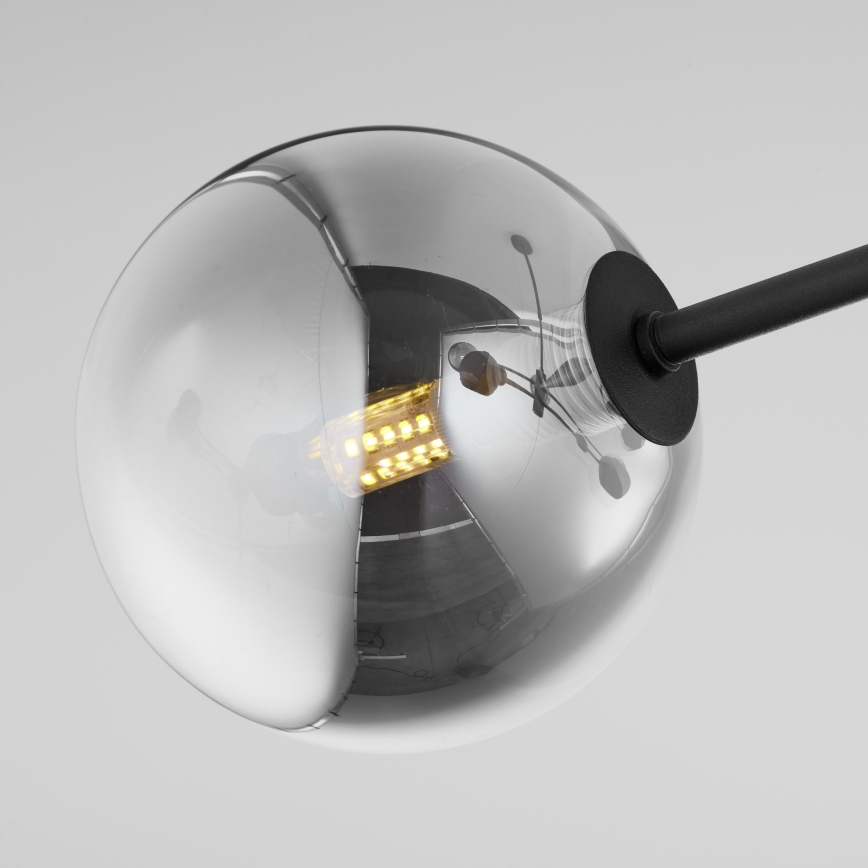 Jupiter 1975 - Żyrandol na drążku MOKA 4xGU10/10W/230V + 4xG9/10W/230V czarny/chrom błyszczący