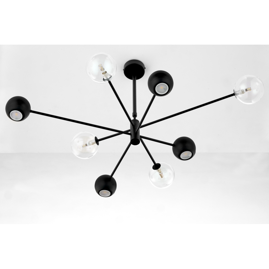 Jupiter 1996 - Żyrandol MOKA 4xGU10/10W/230V + 4xG9/10W/230V czarny/przezroczysty