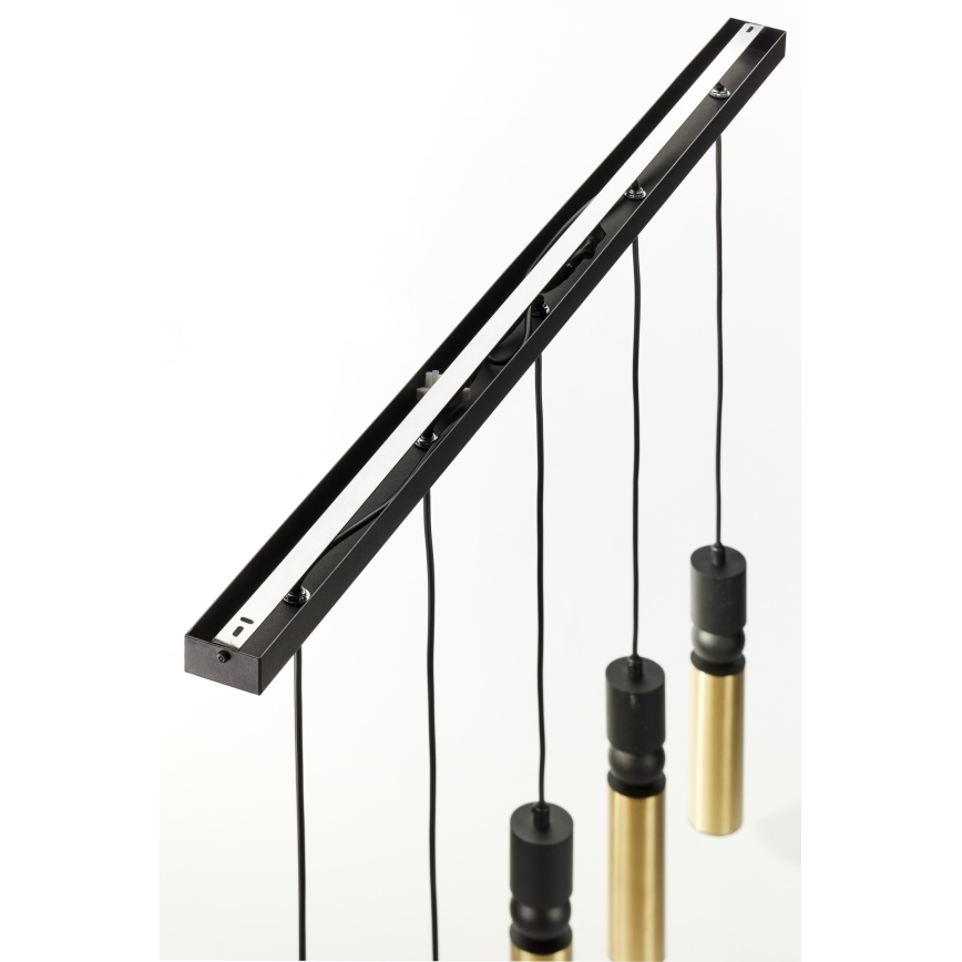 Jupiter 2012 - Żyrandol na lince ALAS 5xGU10/10W/230V czarny/złoty