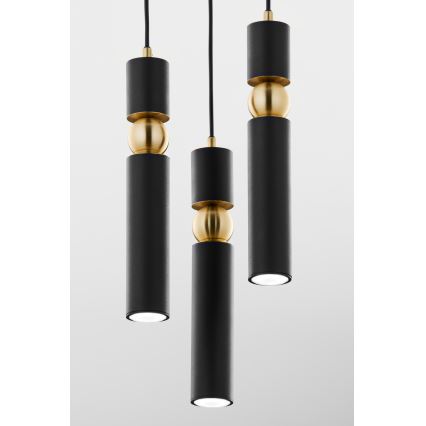 Jupiter 2013 - Żyrandol na lince ALAS 3xGU10/10W/230V czarny/złoty
