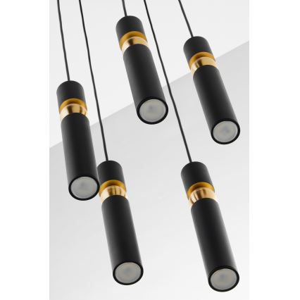 Jupiter 2014 - Żyrandol na lince ALAS 5xGU10/10W/230V czarny/złoty