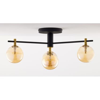 Jupiter 2031 - Żyrandol natynkowy FIGARO 4xG9/10W/230V czarny/złoty/beżowy