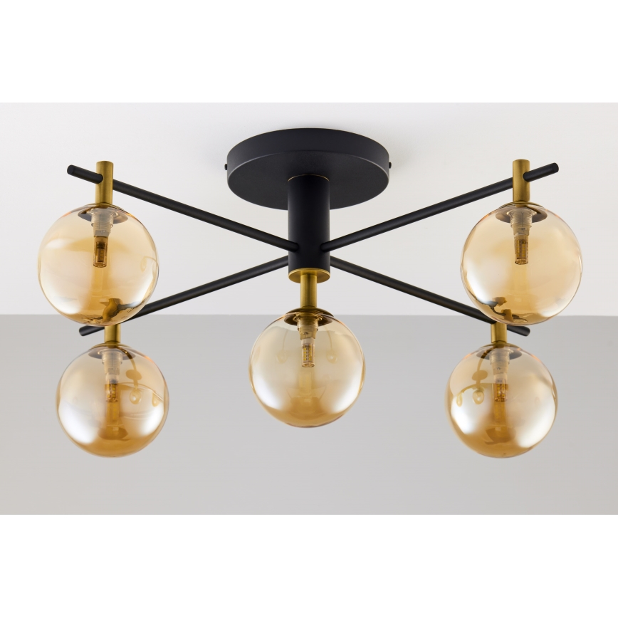 Jupiter 2032 - Żyrandol natynkowy FIGARO 5xG9/10W/230V czarny/złoty/beżowy